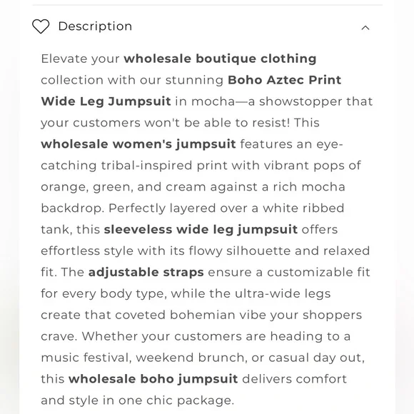 Jade By Jane Boho Aztec Print Wide Leg Sleeveless Jumpsuit in Tan With Pockets - Picture 9 of 10